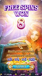 Mermaid Riches · Verifikasi saldo, nilai taruhan, dan tombol kontrol pada panel bawah.